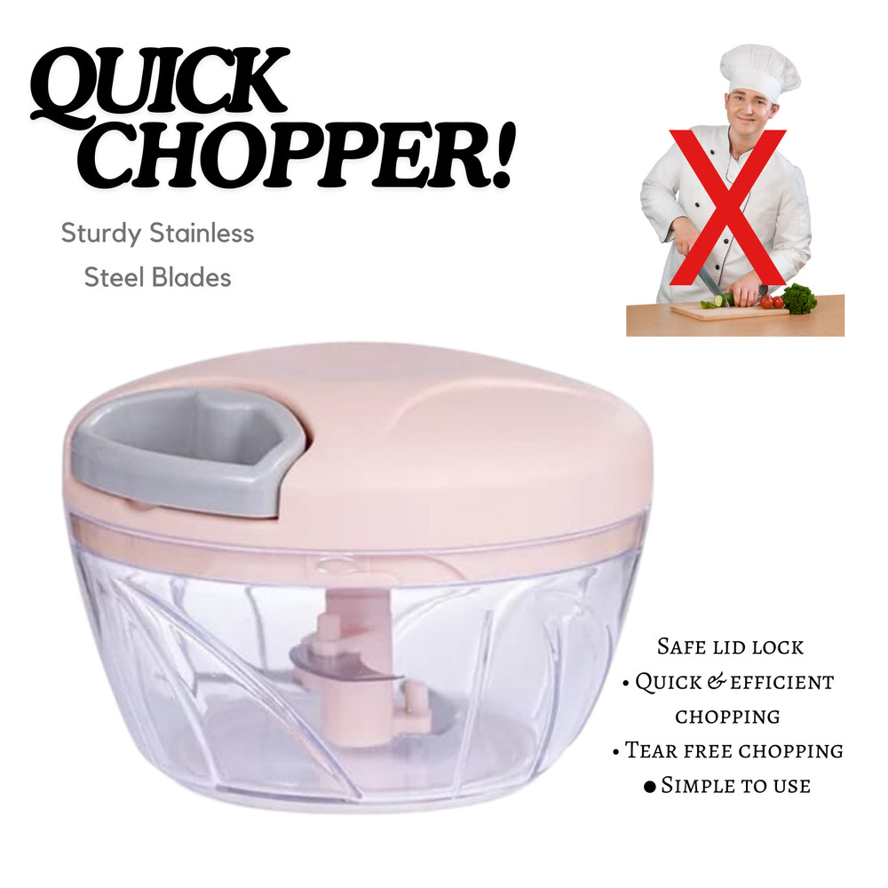 Manual Food Processor, Vegetable Chopper -Easy Pull Hand String- Portable 5oo ml