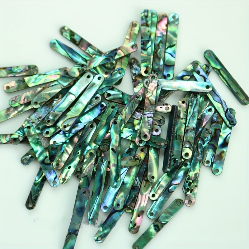 Natural Abalone Shell Double Holes Long Connecting Piece Pendant Diy Accessories