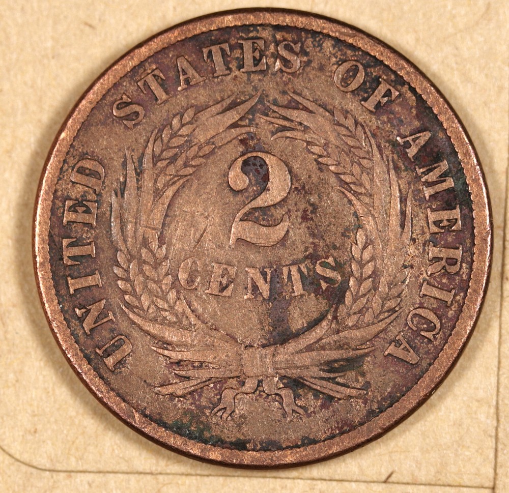 1870 2 Cent Piece. Natural Uncleaned. VF. 194078