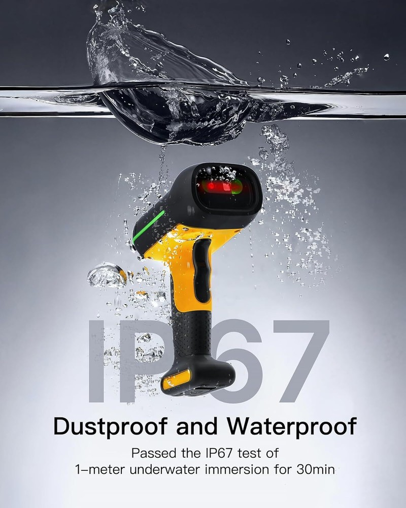 Inateck 1D 2D Industrial Barcode Scanner Bluetooth Wireless IP67 QR Code BCST-75