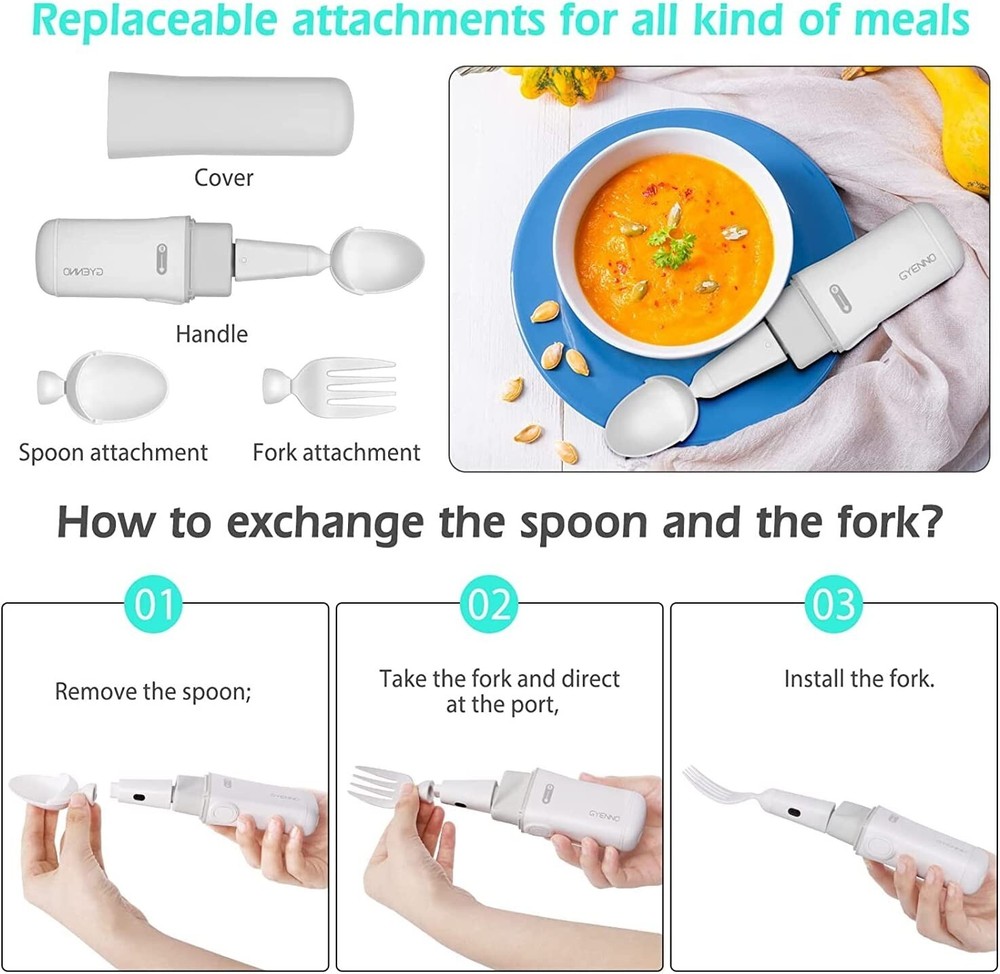 Steady Spoon/Fork Assistive Device - Tremor/Shaking Spoon - Eating Assist