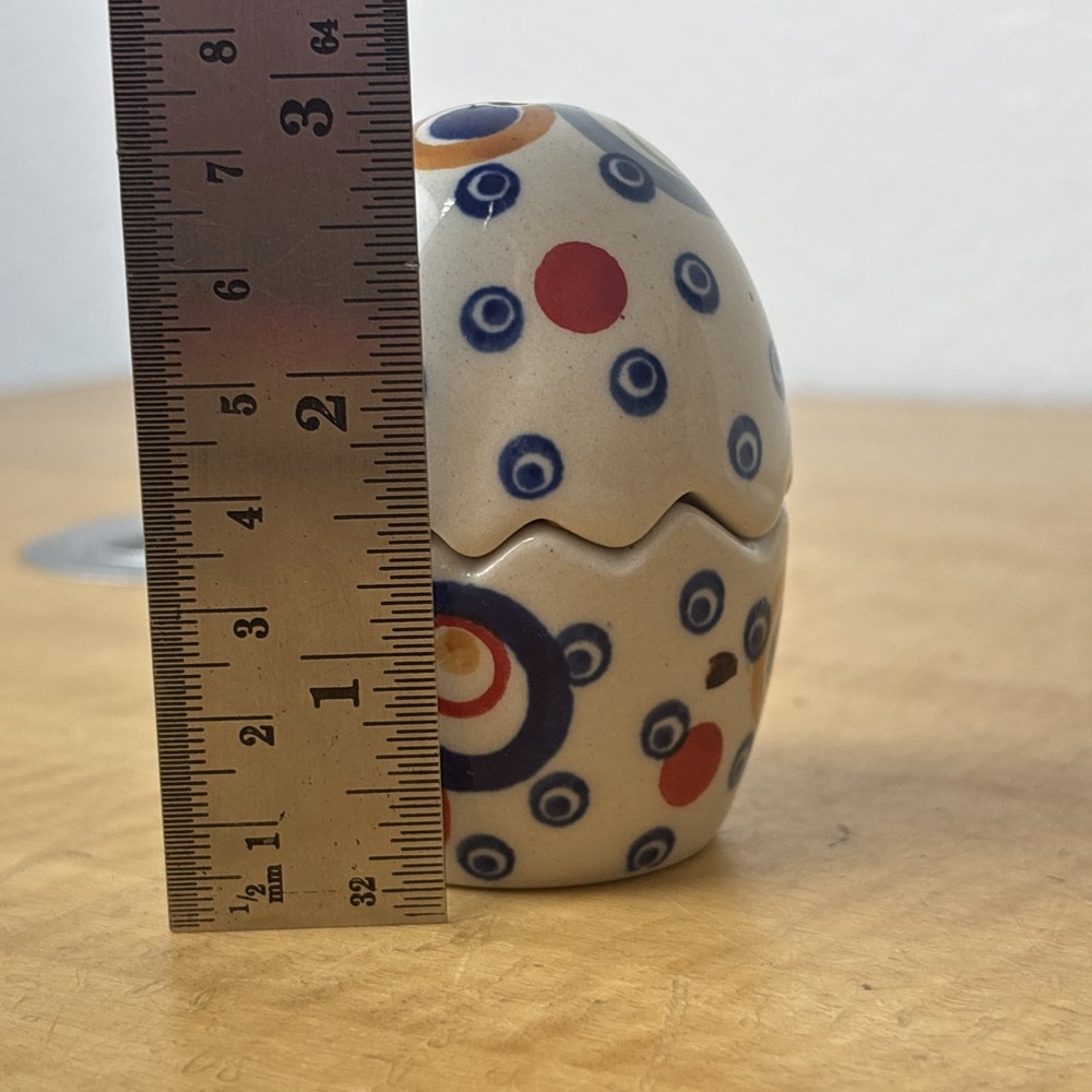 Polish Pottery Salt and Pepper Puzzle Egg Shaker