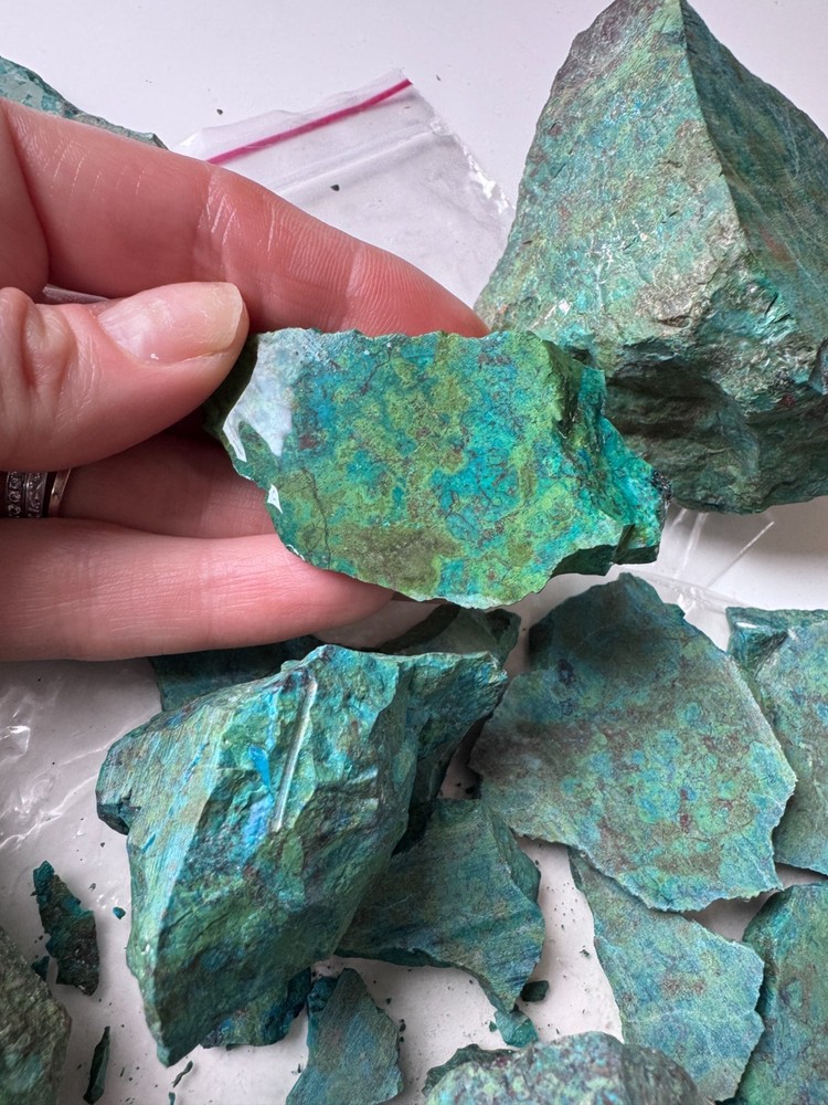 Old Stock Parrot Wing Chrysocolla Rough 2lbs 13oz