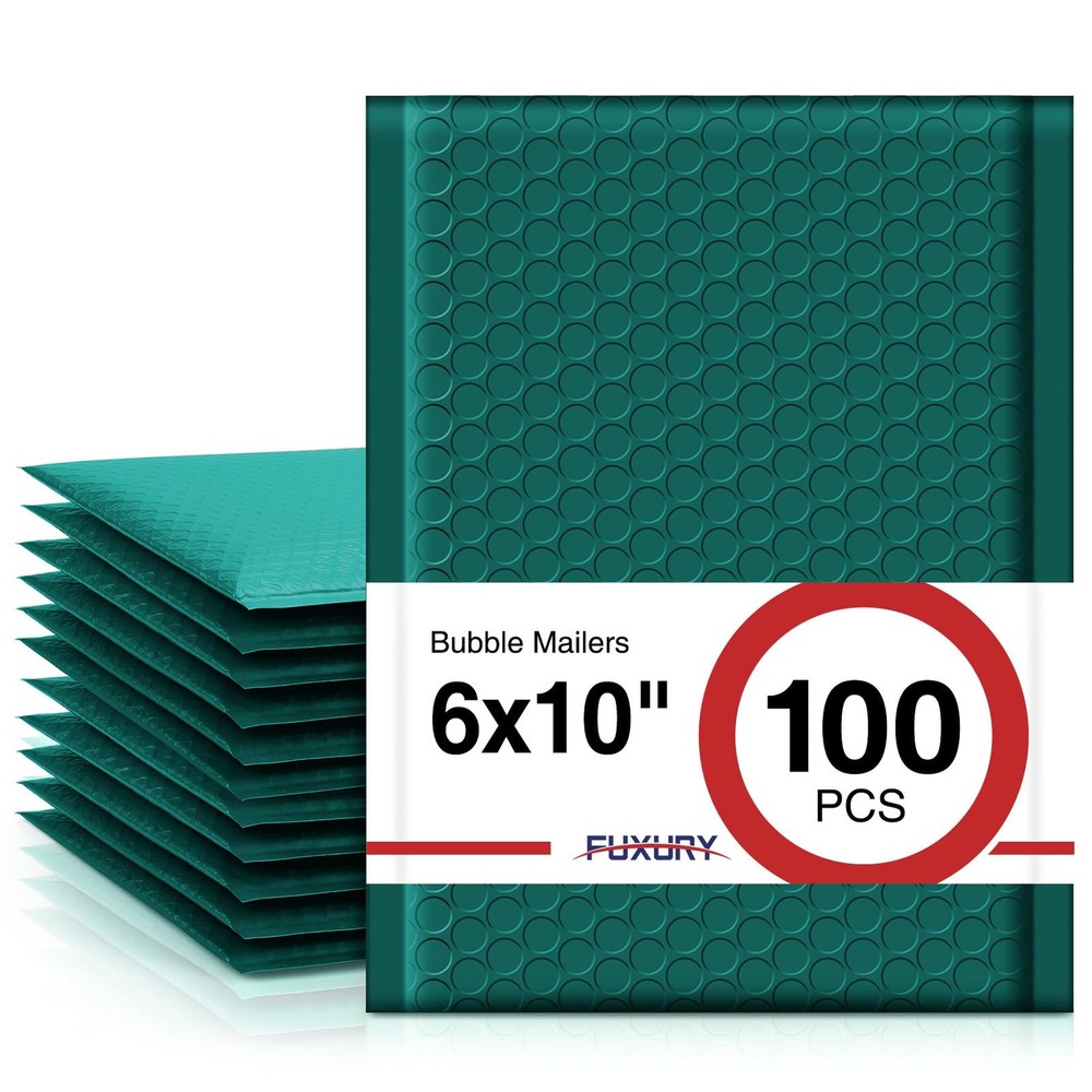 Fuxury Bubble Mailers 6x10" 100 Pack Opaque 6×10" 100PC, Forest Green