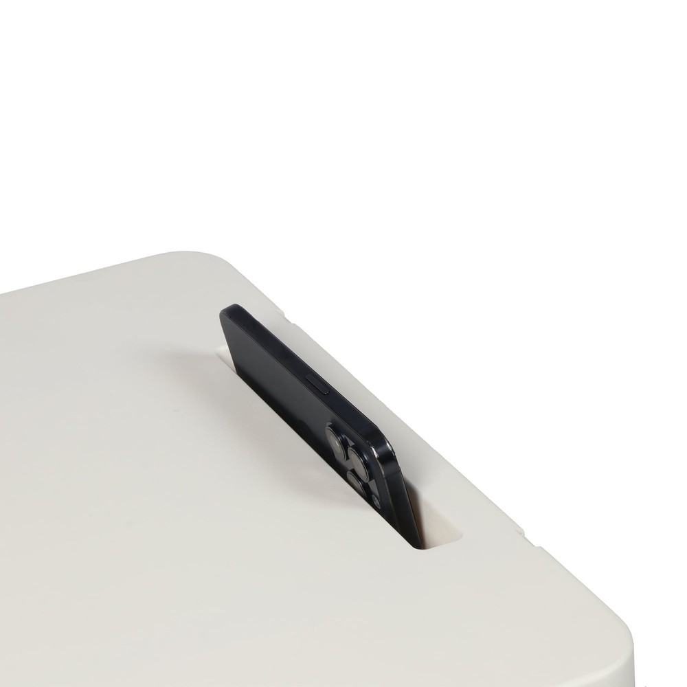 Mainstays White Folding Beach Table with Hard Top Surface