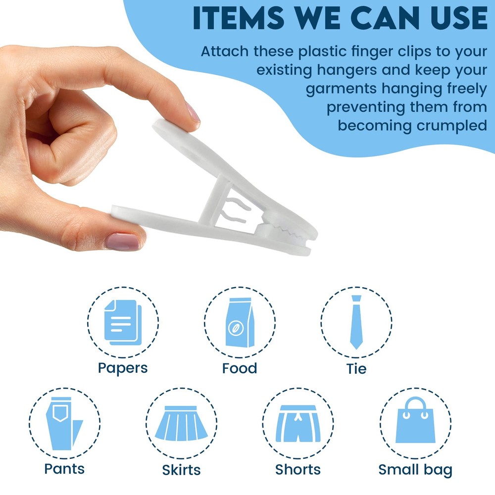 Hanger Clips 30 Pack, Multi-Purpose for Hangers, White 1,