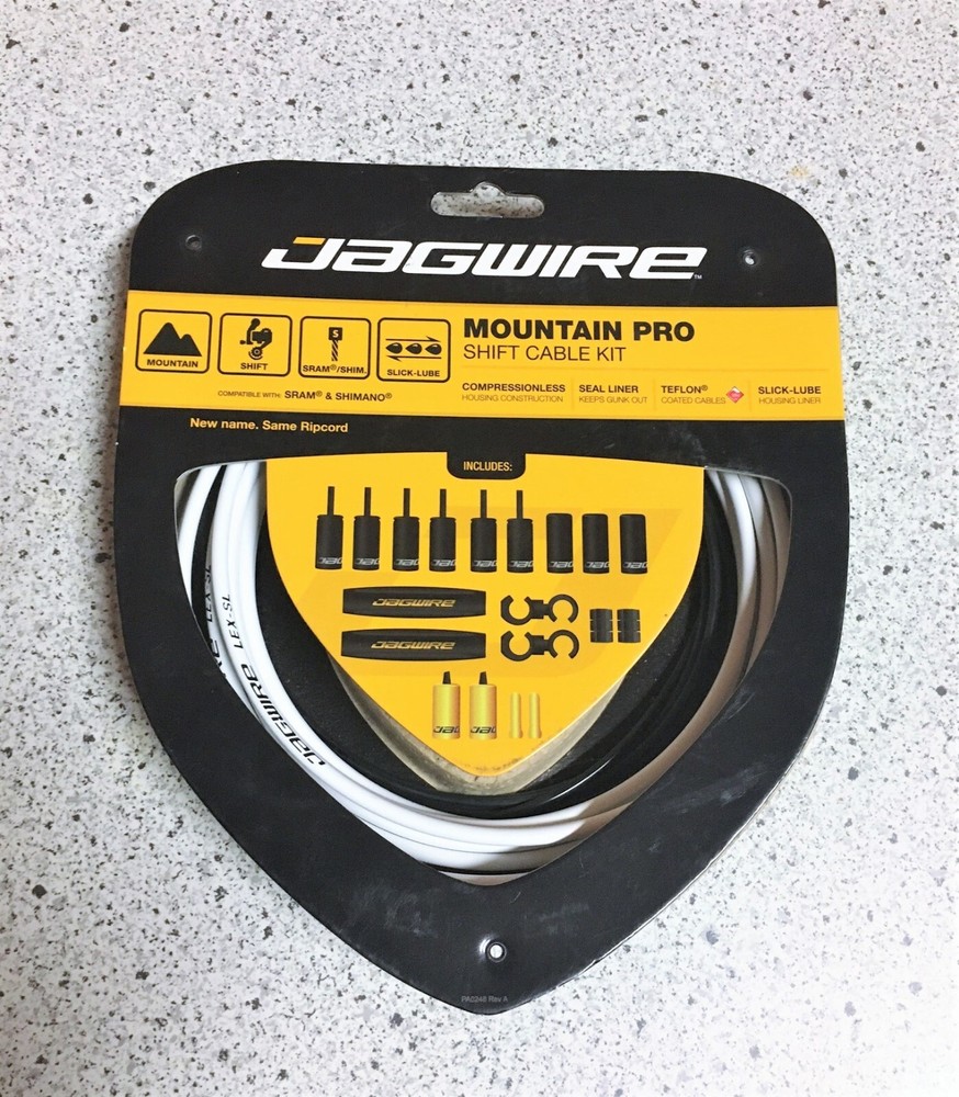 Jagwire Mountain Pro MTB Shift Cable / Housing Kit White W/Full Hardware Teflon