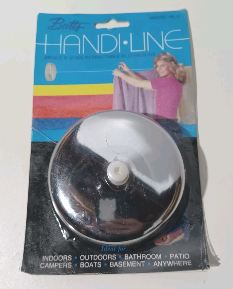 Vtg Butts Handi-Line Single 8' Retractable Clothesline H-8 Open Box