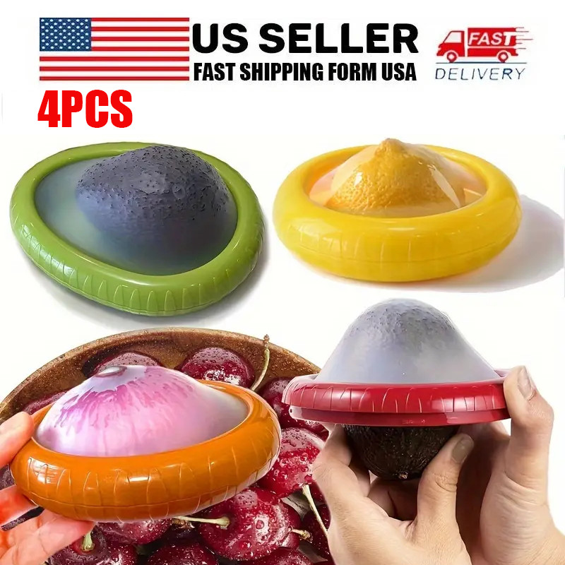 4PCS PlasticReusable Fruit Vegetable Storage Containers for Freshness Flavor