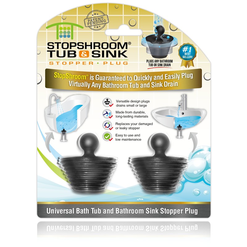 StopShroom 2" Matte Rubber Drain Protector Black Sink & Tub