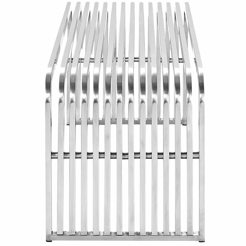 Hawthorne Collection 46.5" Metal Bench in Silver