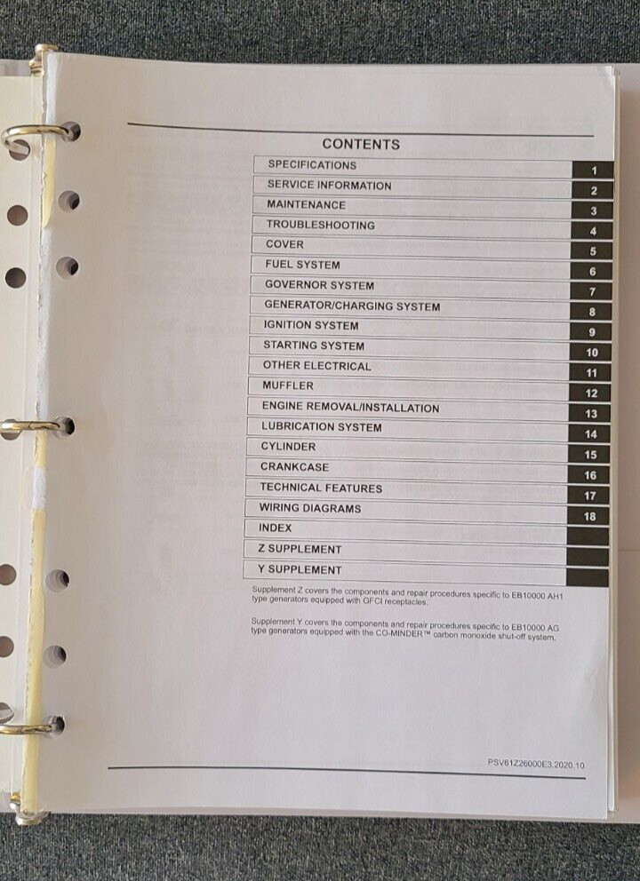 Honda EB10000 Generator Shop Manual