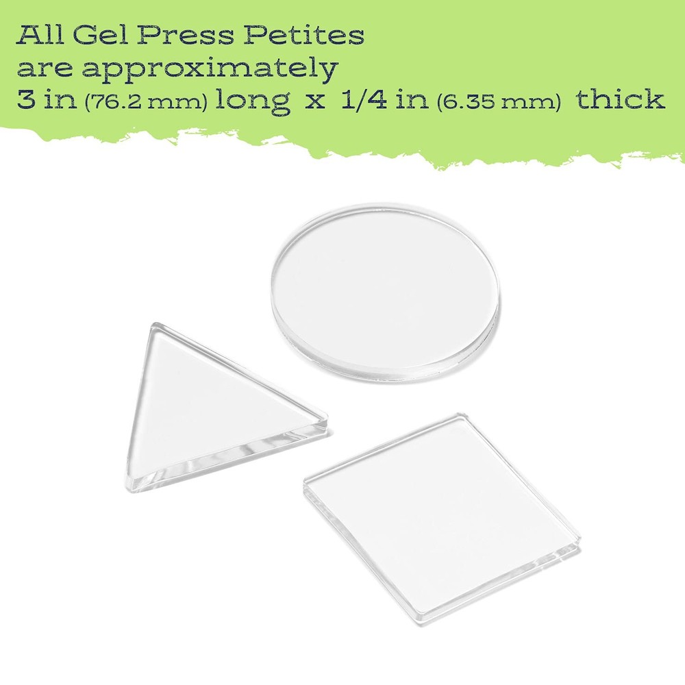 Press Petites Monoprinting Plates 3 piece - Circle Triangle Square - for Prin...
