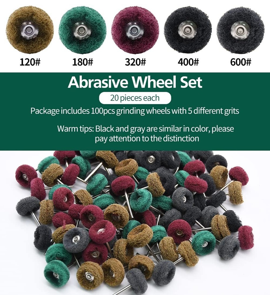 High-Quality 100pcs Abrasive Buffing Wheels Set for Efficient Metal Polishing