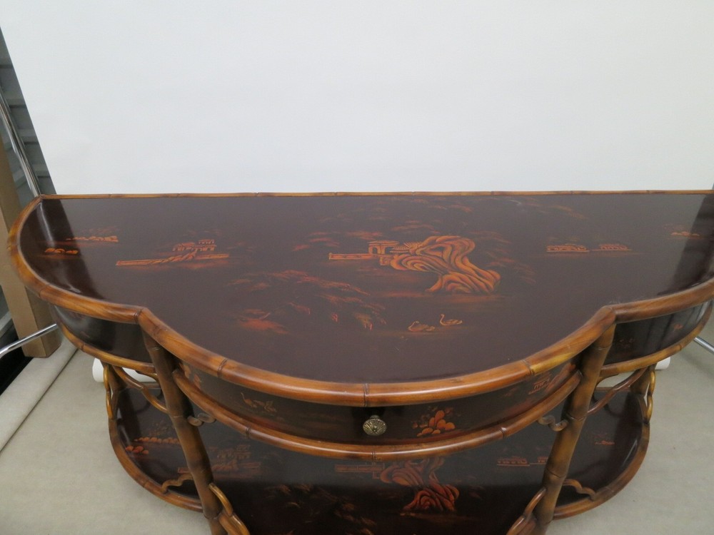 Burgundy Lacquered Asian style Sideboard