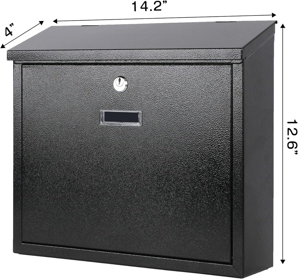 Mail Boxes with Key Lock,Locking Mailbox Wall Mounted,Security Mailbox with Lock