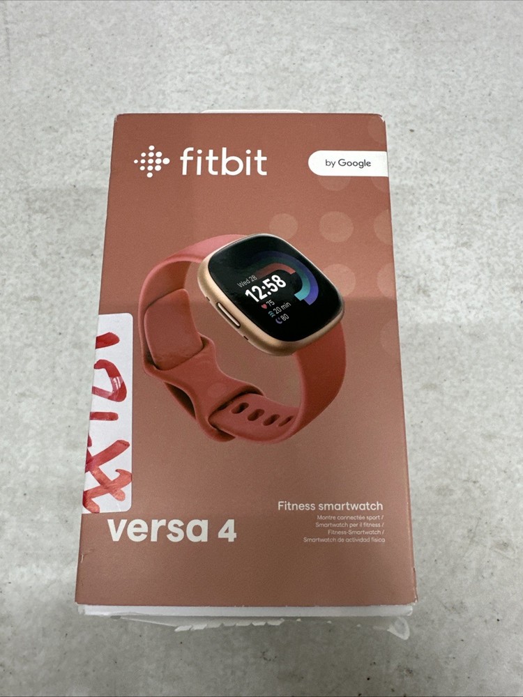 Fitbit Versa 4 Wristband Activity Tracker  - Pink Sand/Copper Rose