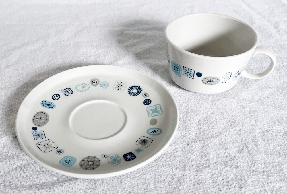 1950s-60s Franciscan Del Mar Flat Cup + Saucer EUC Atomic - Multiples Available