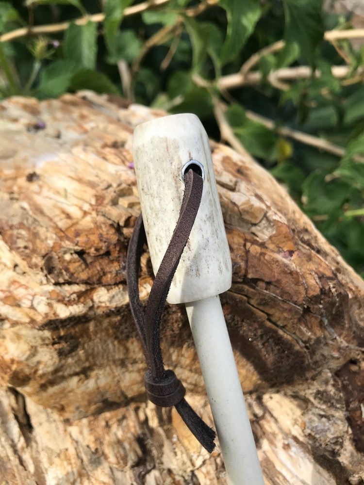 Handmade Genuine Stag 3/8" Ceramic Field Sharpener (3)