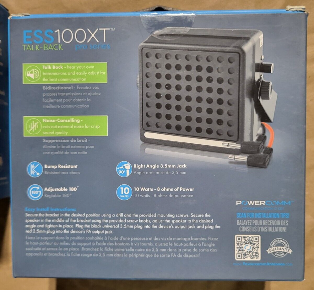 POWERCOMM ESS100XT EXTERNAL TALK BACK UNIVERSAL CB SPEAKER