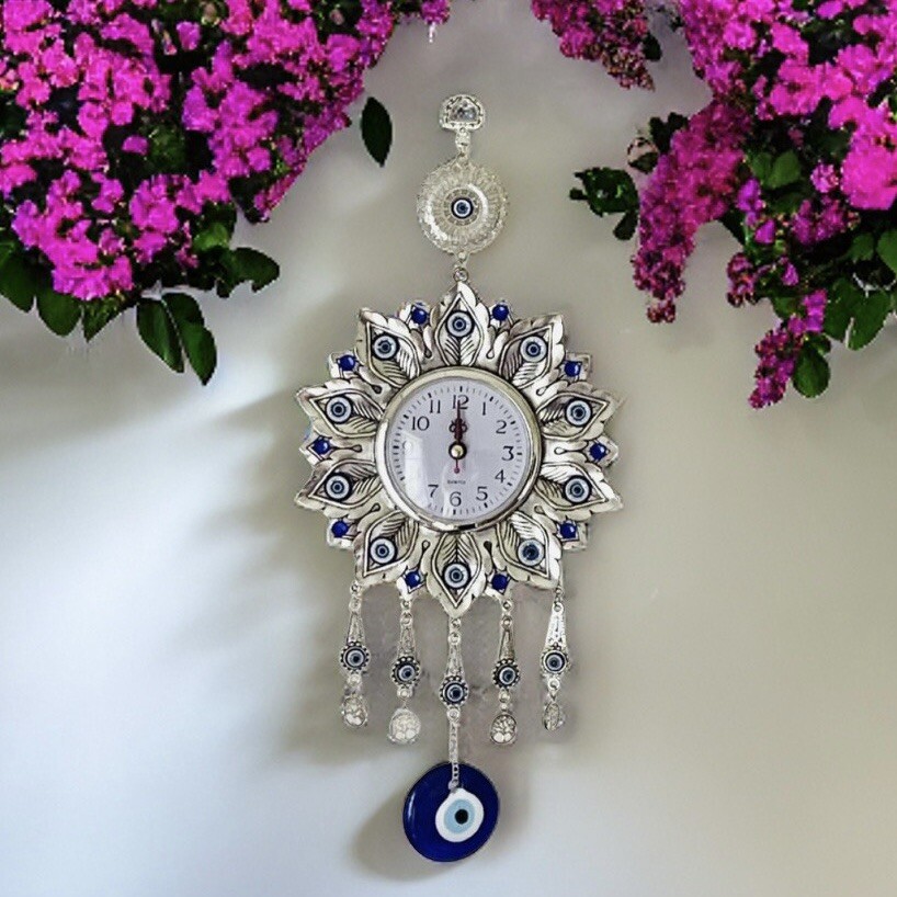 Lucky Evil Eye Wall Clock Hanging Protection Decor Evil Eye Decoration.