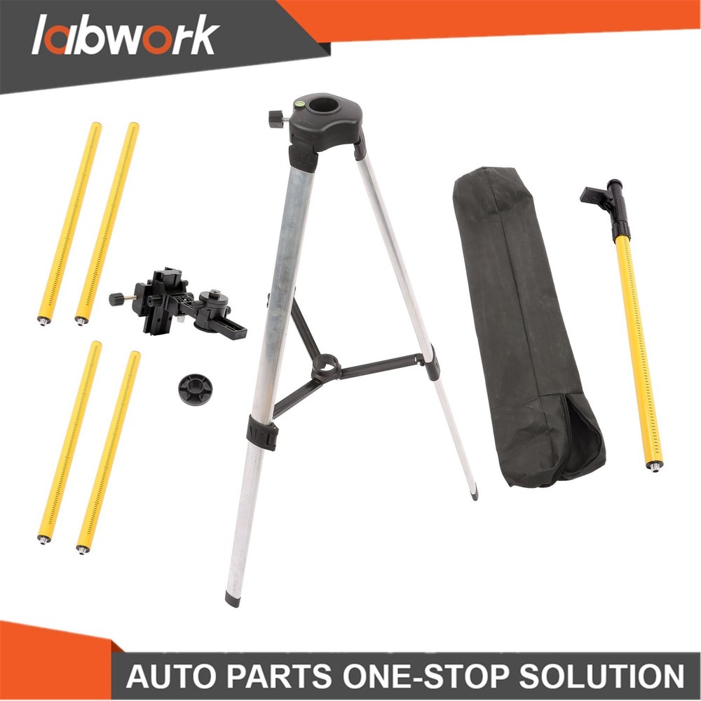 Labwork 12 Ft Laser Level Pole with Tripod Adjustable Telescoping Laser Pole