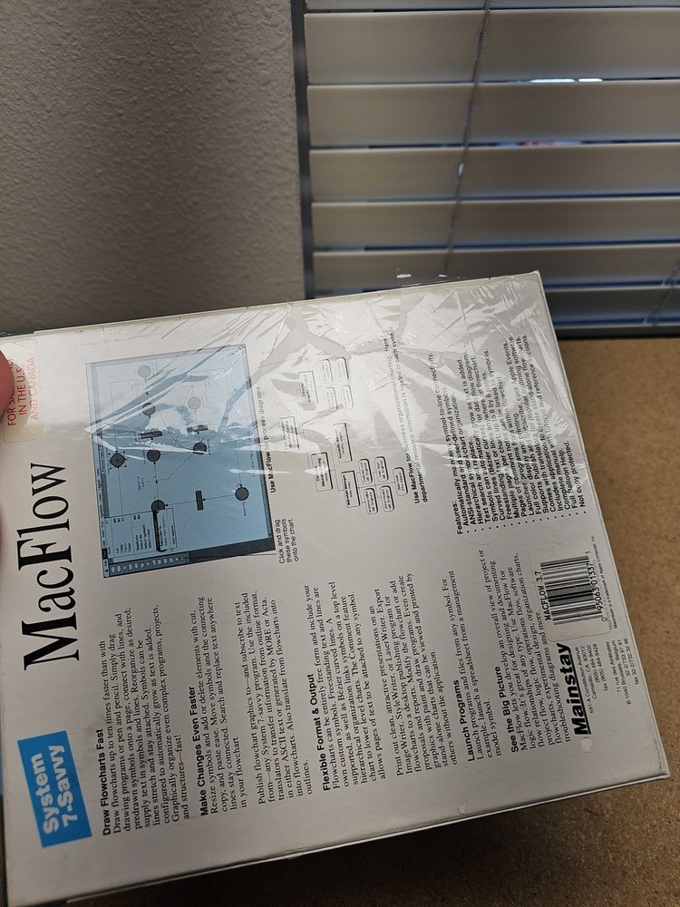 Mainstay MacFlow Vintage Macintosh Graphics Flowchart Design Software Sealed *w*