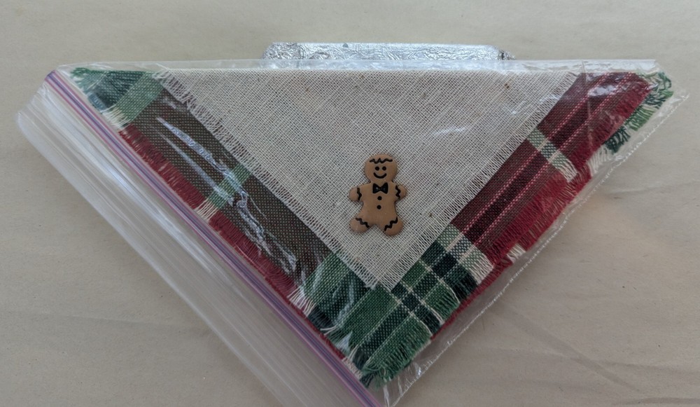 Basket Liners Holiday Patterns Quantity 4 Shamrock Snowman Gingerbread Men