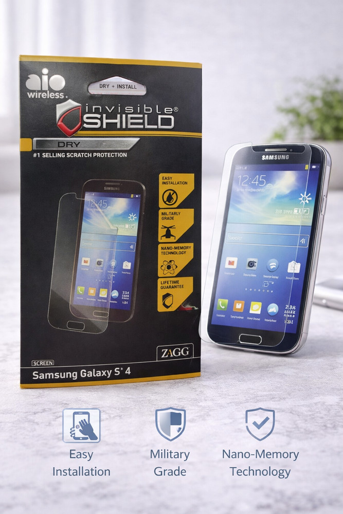 Zagg Invisible SHIELD DRY Screen Protector for Samsung Galaxy S4 | Clear