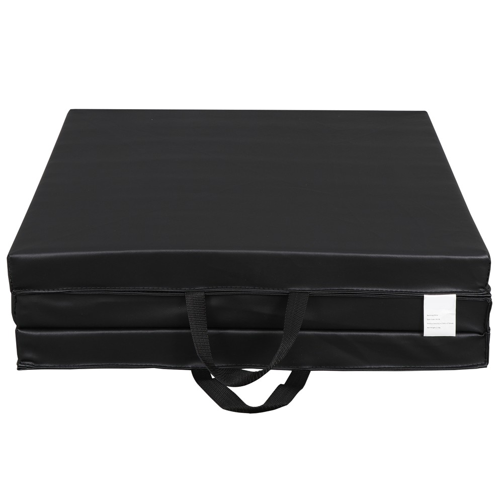 6'x2'x2" Tri-Fold Folding Gym Exercise Mat Stretching Yoga Mat Black with Handle