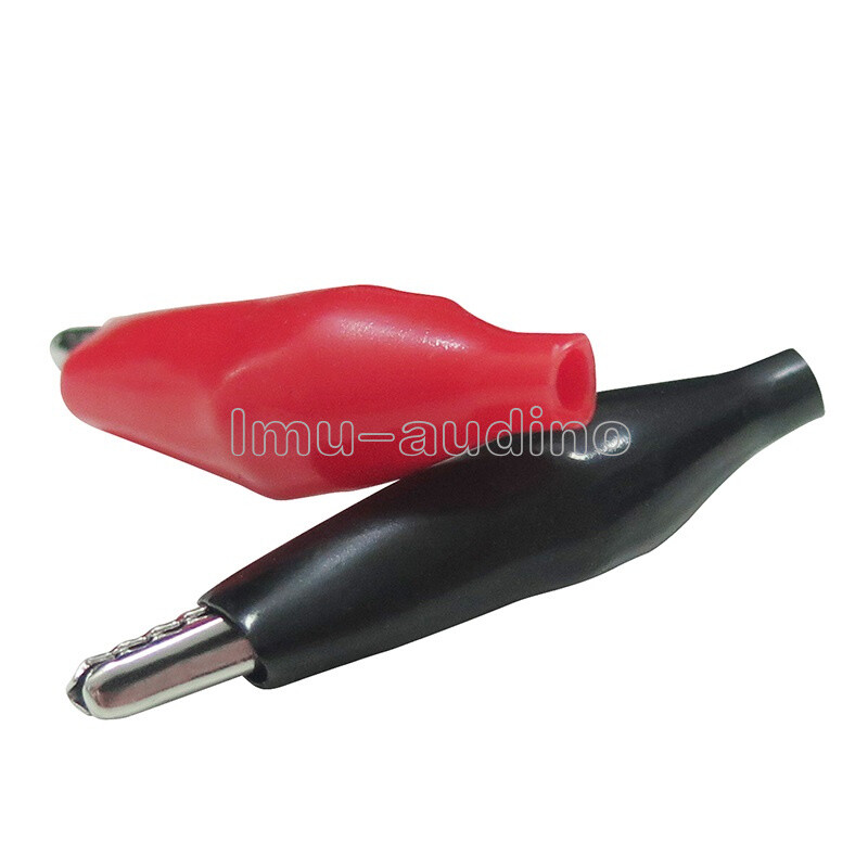 20pcs Black Red Soft Plastic Coated Testing Probe Aligator Clips Crocodile P2001