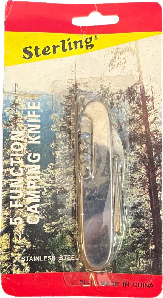 Sterling Multi-Function Camp Knife, 5 Functions, Army Camping Swiss Style