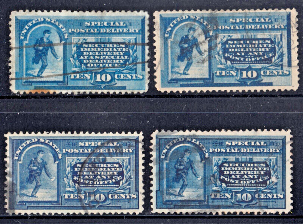 US cv $245 # E1 E2 E4 E5 SPECIAL DELIVERY 1885 - 1895 HANDSTAMPED H1663C-J
