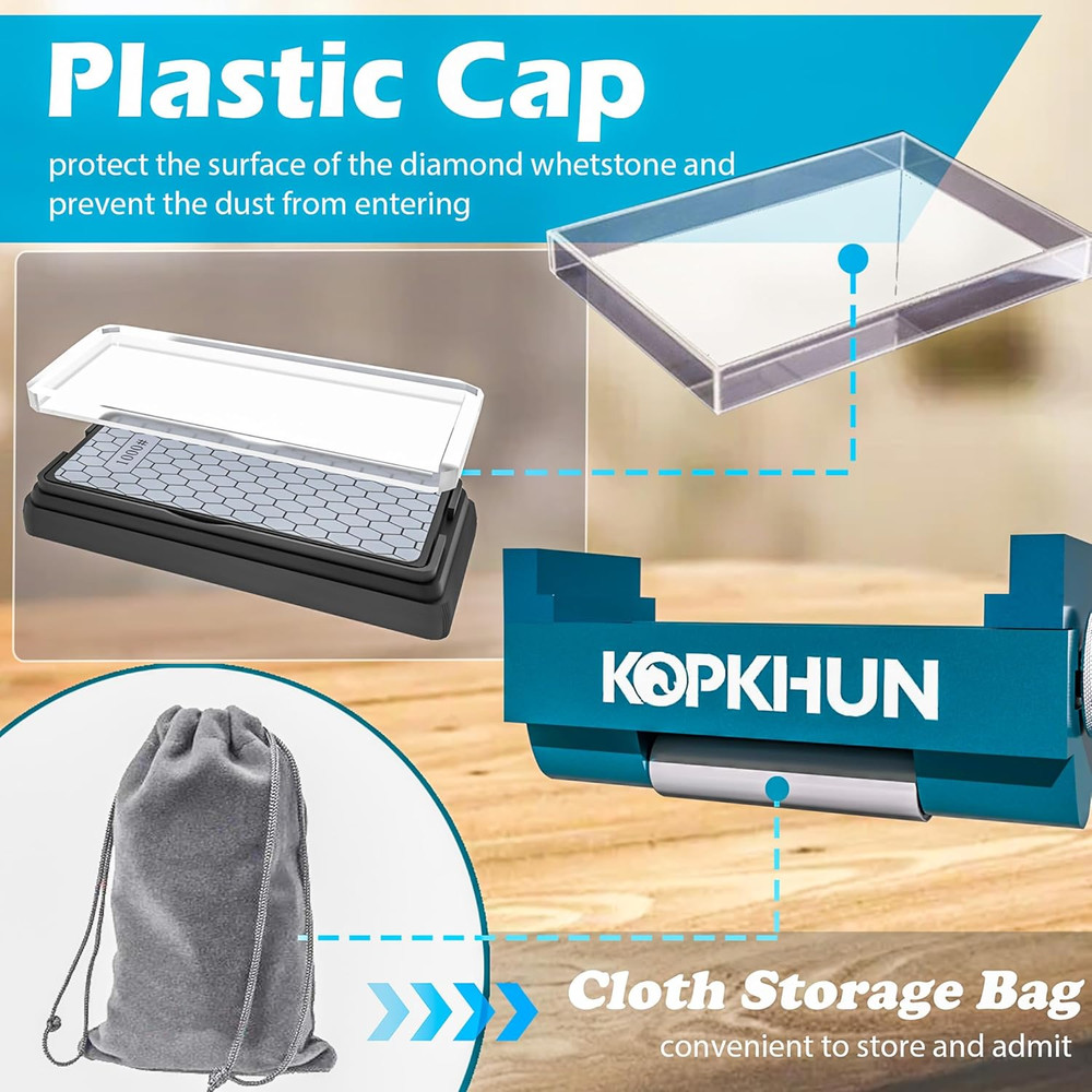 Adjustable Honing Guide with Whetstone – Sharpening Jig for Chisels & Plane Iron