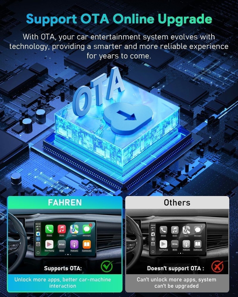 FAHREN Android 13 Wireless Apple CarPlay Android Auto AI Box Multimedia Adapter