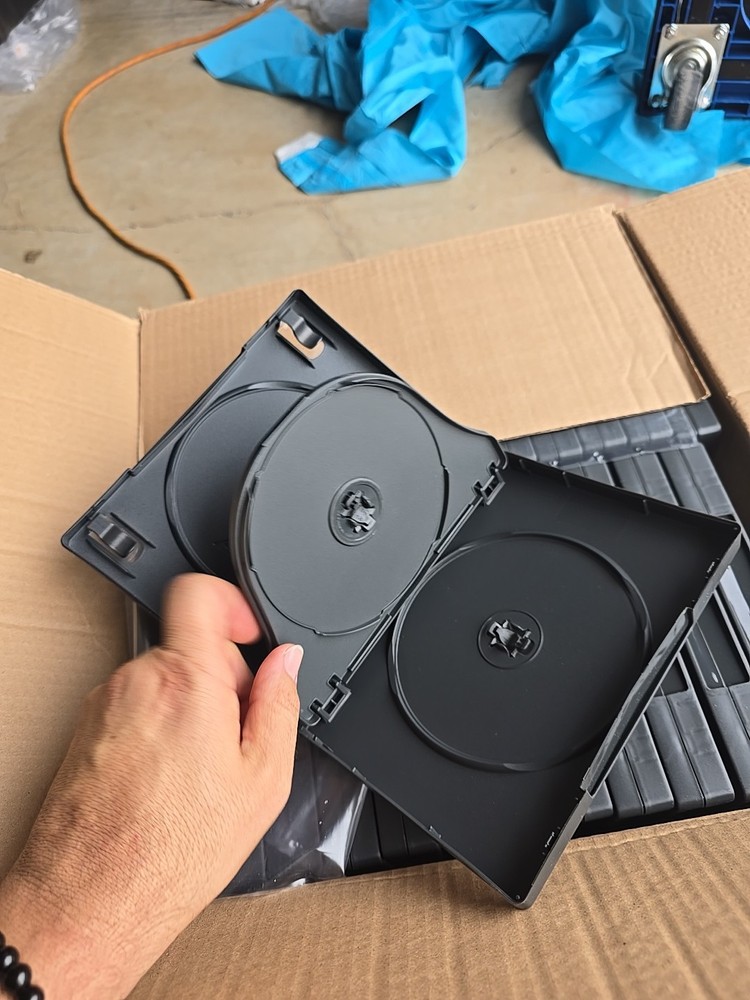 Standard 14mm 3 Disc CD Or DVD Replacement Black Storage Case Box