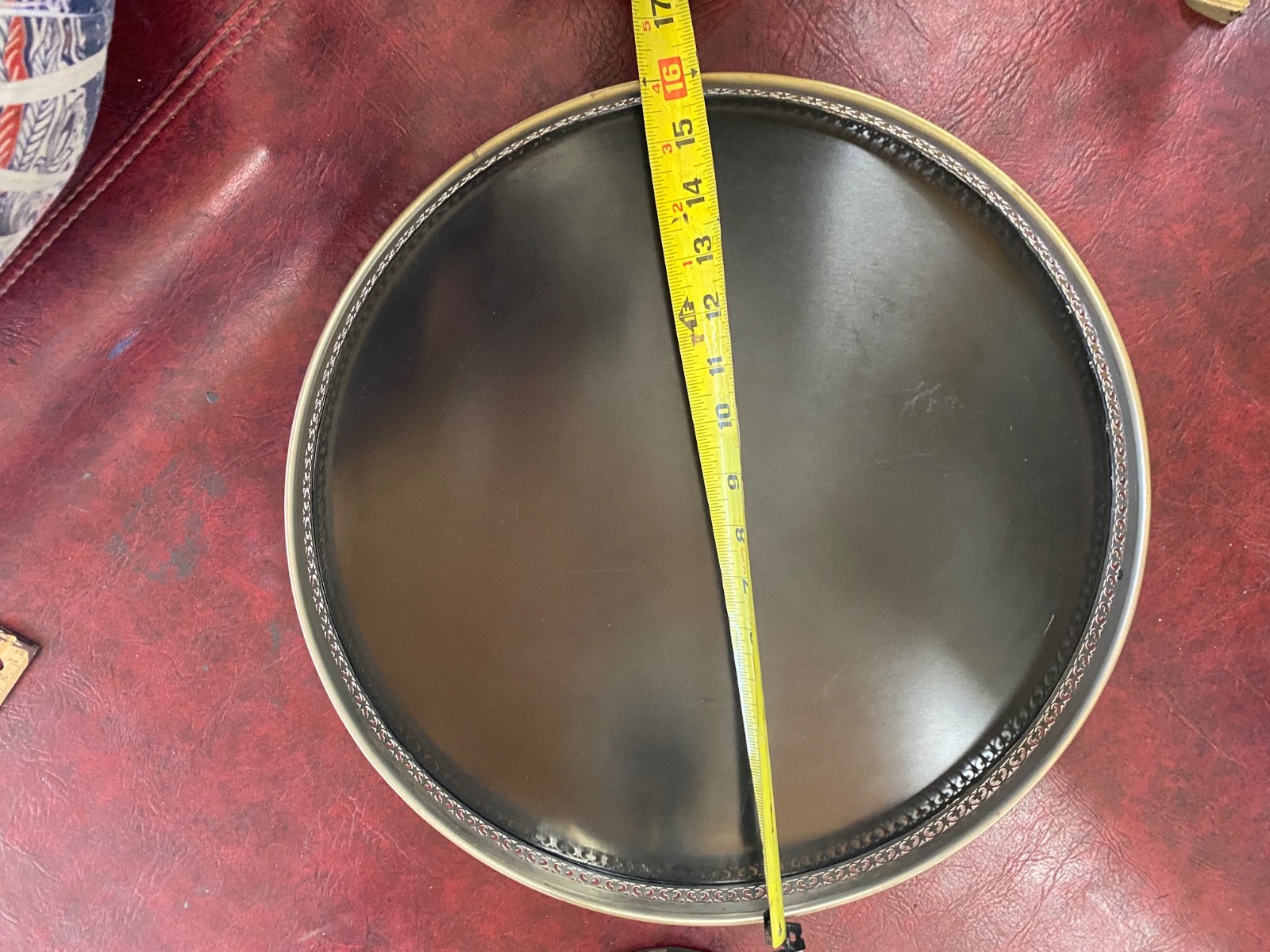 VTG William Adams Towle Serving Tray 16" Italy Silver Plate Black Formica