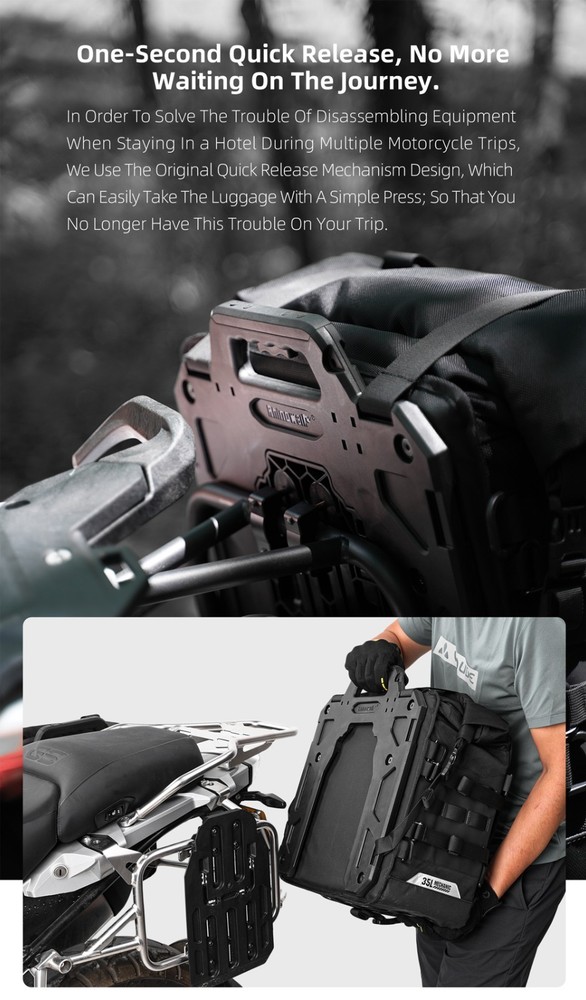 Rhinowalk Quick Release Saddle Bag 35L Waterproof with Lock Hole Molle System