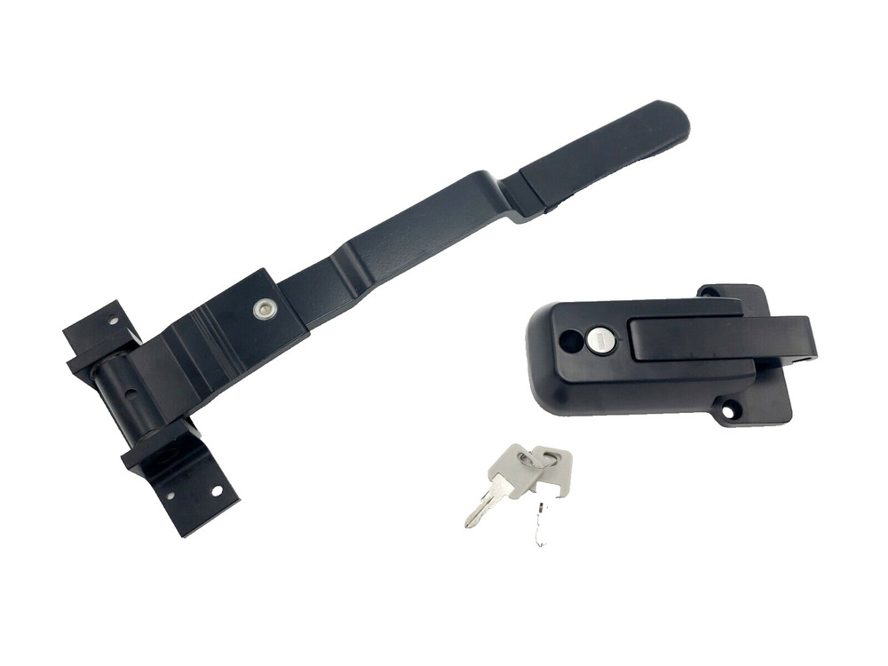 Black Swivel Cam Bar Trailer Latch Handle Door Cambar Cargo W/ Black Lock