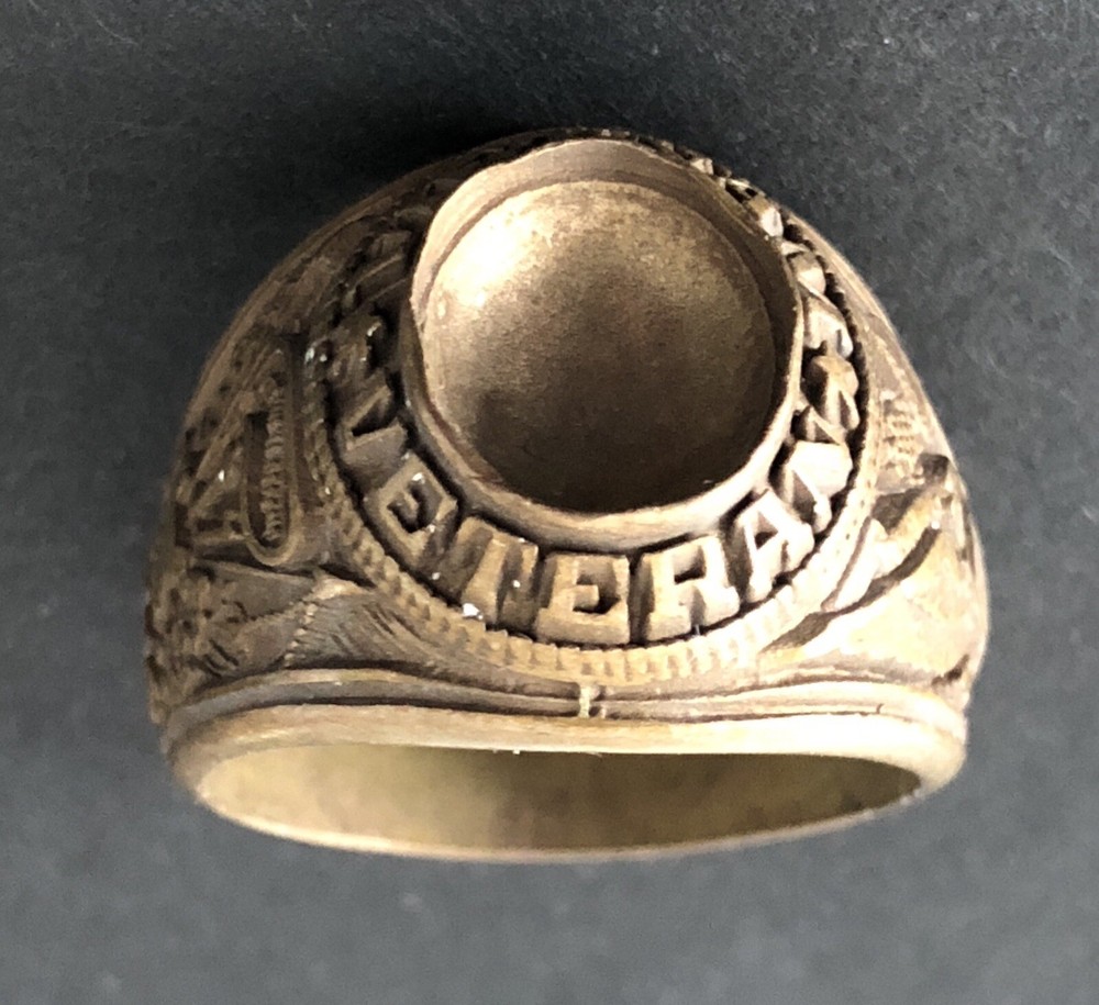 Vintage Vietnam Veterans Brass Ring, Size 10