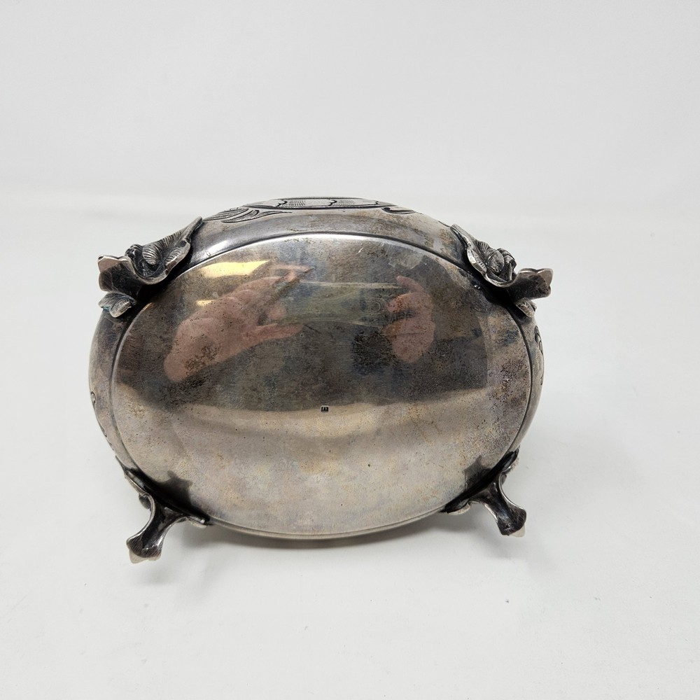 1800s European 13 Loth Silver Tea Caddy - .812% Silver