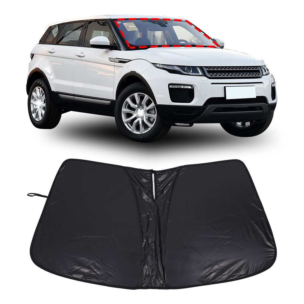 Black Front Windshield Sunshade UV Block Visor For Range Rover Evoque 2012-2018