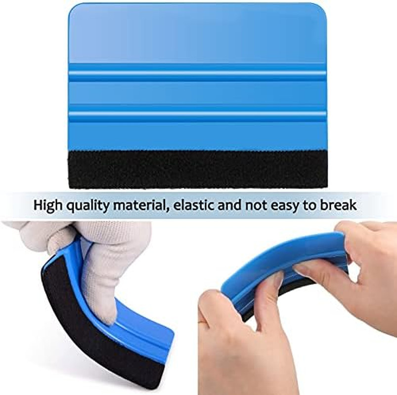 12 Pieces Plastic Felt Edge Squeegee Tool Vinyl 4 Inch Felt Squeegee Applicator