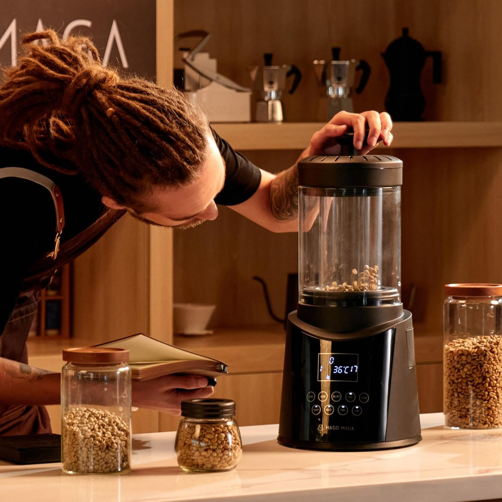 Smart Home Coffee Roaster with Digital Display & Auto-Cooling, 300G Capacity