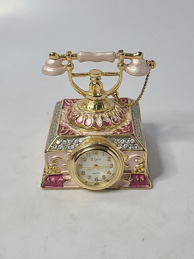 Elgin collectible mini clock Telephone