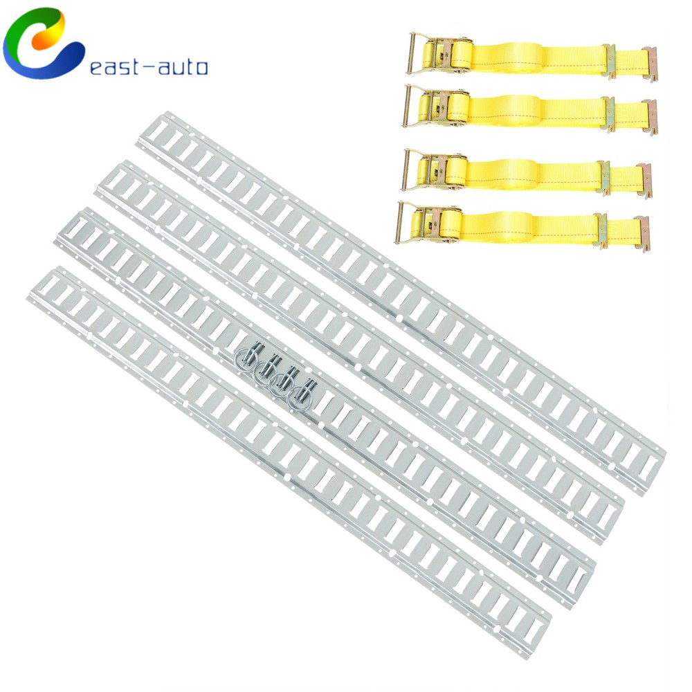 Silver 12 Pack 60" E Track Rail Sections With Mounting Hardware Fit For Trucks
