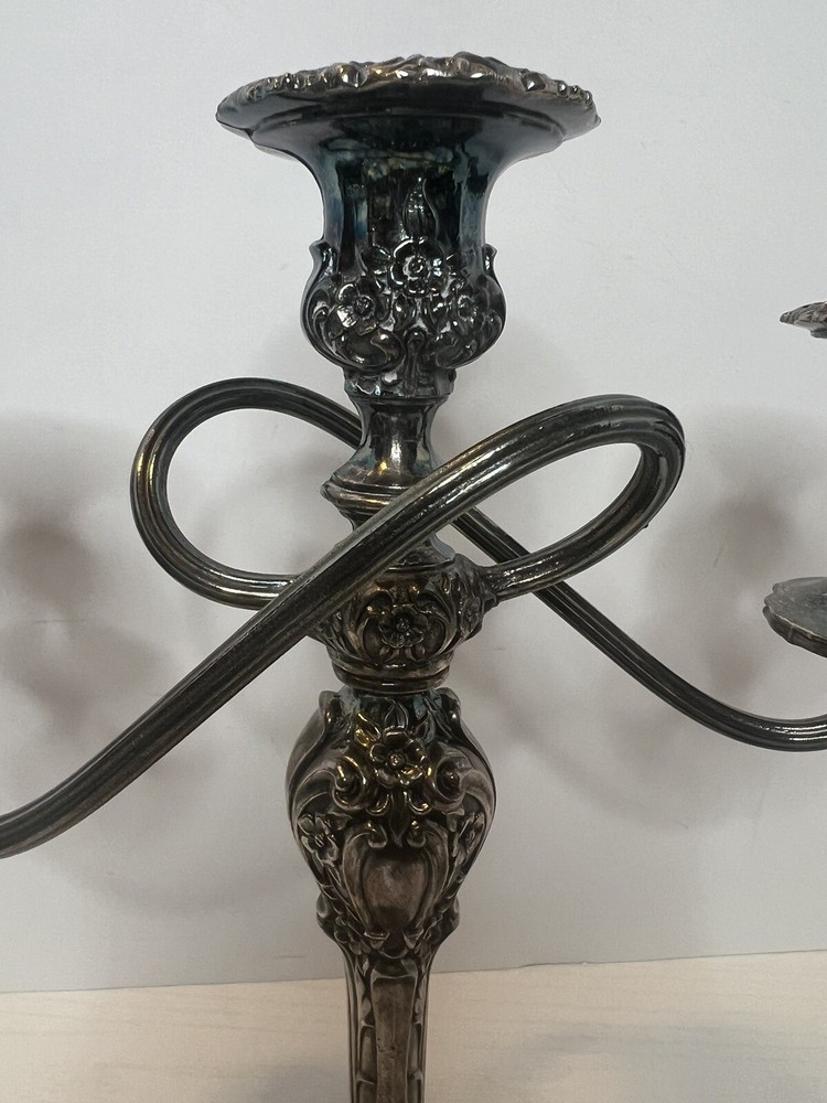 Beautiful Silver Plated Baroque Candelabra