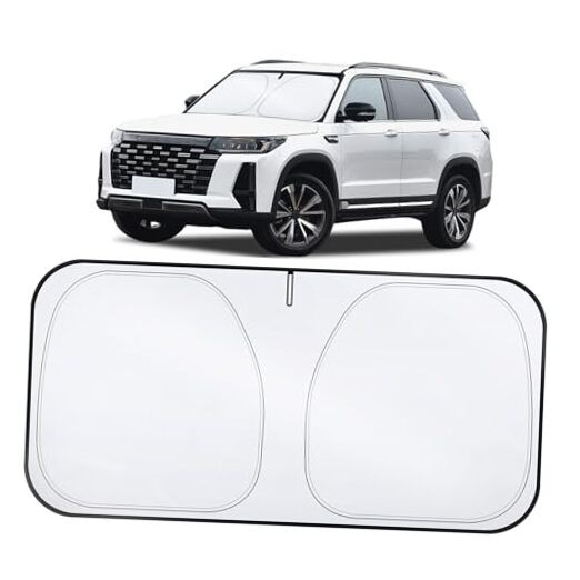 Car Windshield Sun Shade – 300T Polyester, Double-Layer Design, 64" x 33.5"