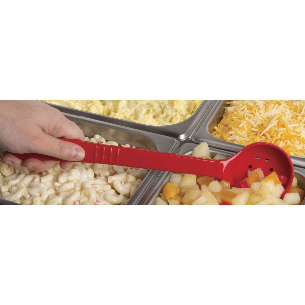 CFS 396105 Perforated Long Handle Portion Control Spoon, 2 oz, Red