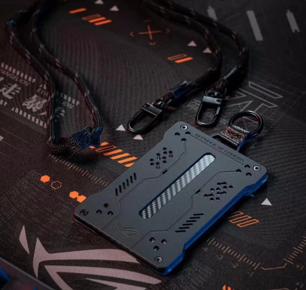 ROG Aluminum Frame Card Holder Case with Lanyard